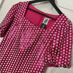 QUEEN OF SPARKLES Pink Sequin Mini Dress